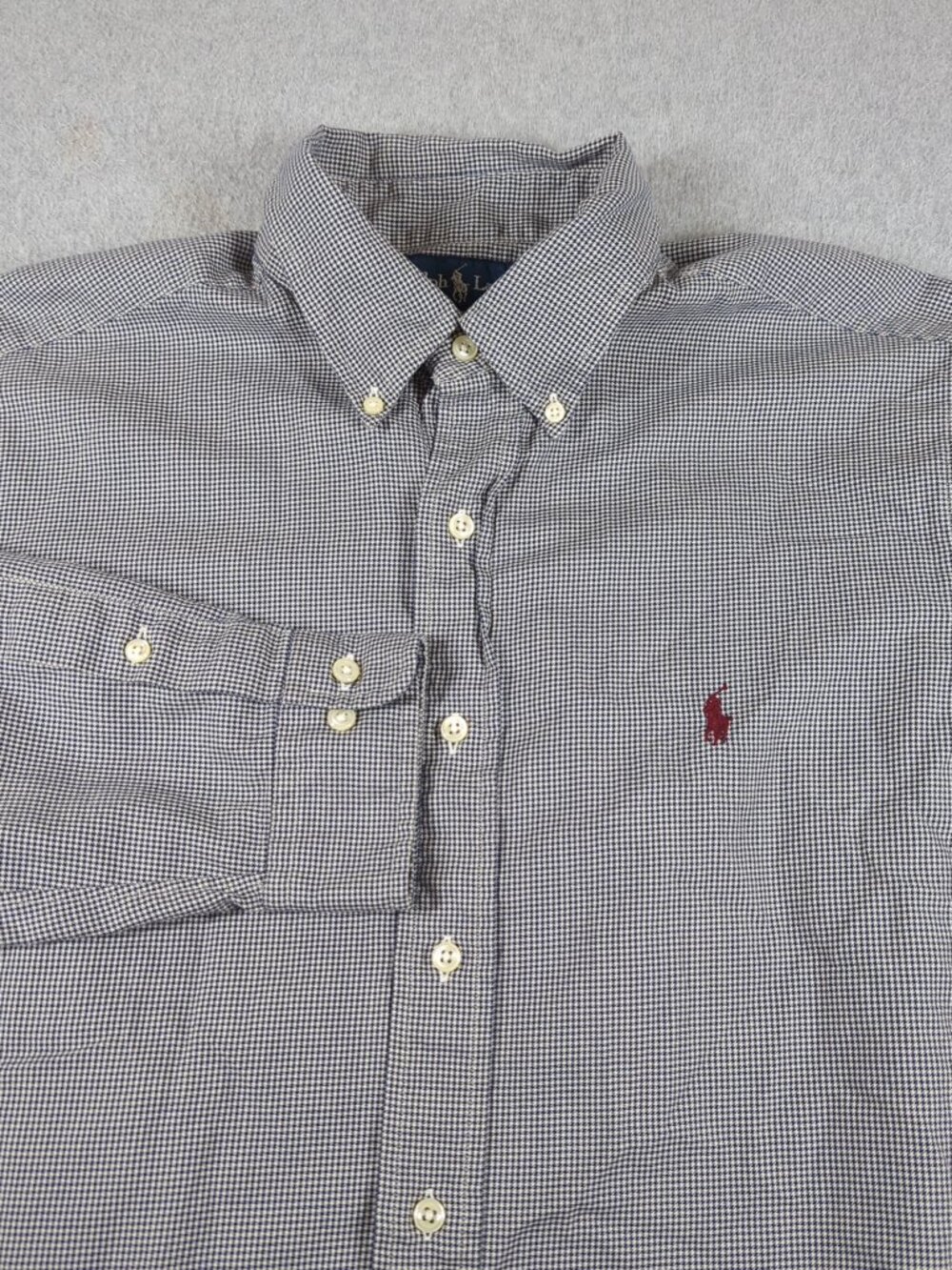 Ralph Lauren Shirt Men's 16.5 Classic Fit Houndstooth Dress Button Down VTG